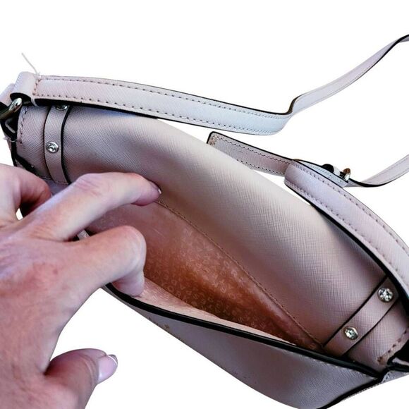 Kate Spade Lightest Blush Pink Rhinestone Bow Flap Crossbody Shoulder Bag - Picture 10 of 16